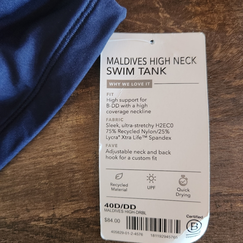 NWT $84 Athleta Maldives High Neck Swim Tank Top - Picture 6 of 6